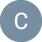 Profile icon with a white letter C on a muted blue-gray circular background.